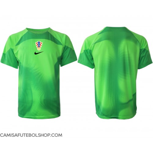 Camisa de time de futebol Croácia Goleiro Replicas 1º Equipamento Mundo 2022 Manga Curta